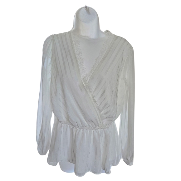 DO+BE Elegant White Wrap Blouse - Picture 1 of 8